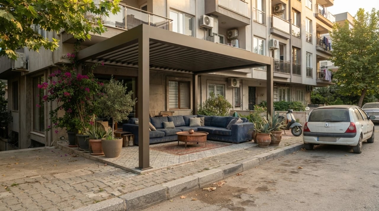 Bioklimatik Pergola sistemi — İzmir uygulama örneği