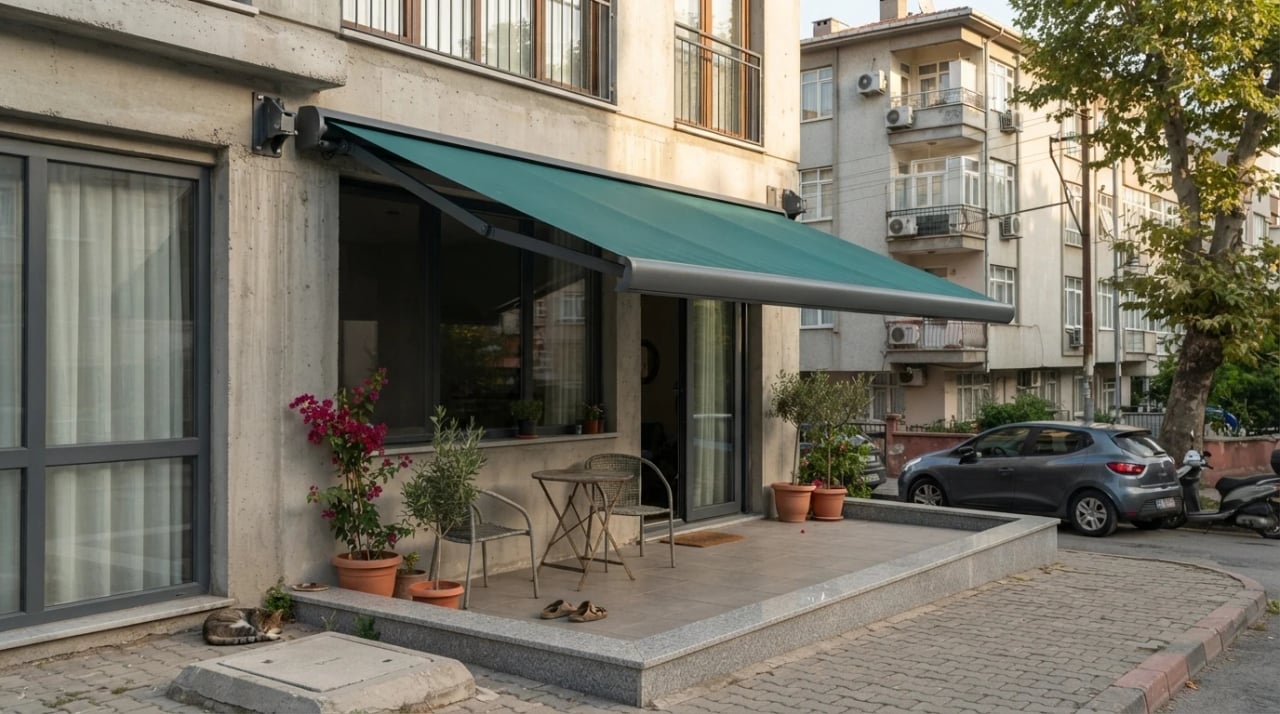 İzmir'de tamamlanmış kasetli tente uygulaması