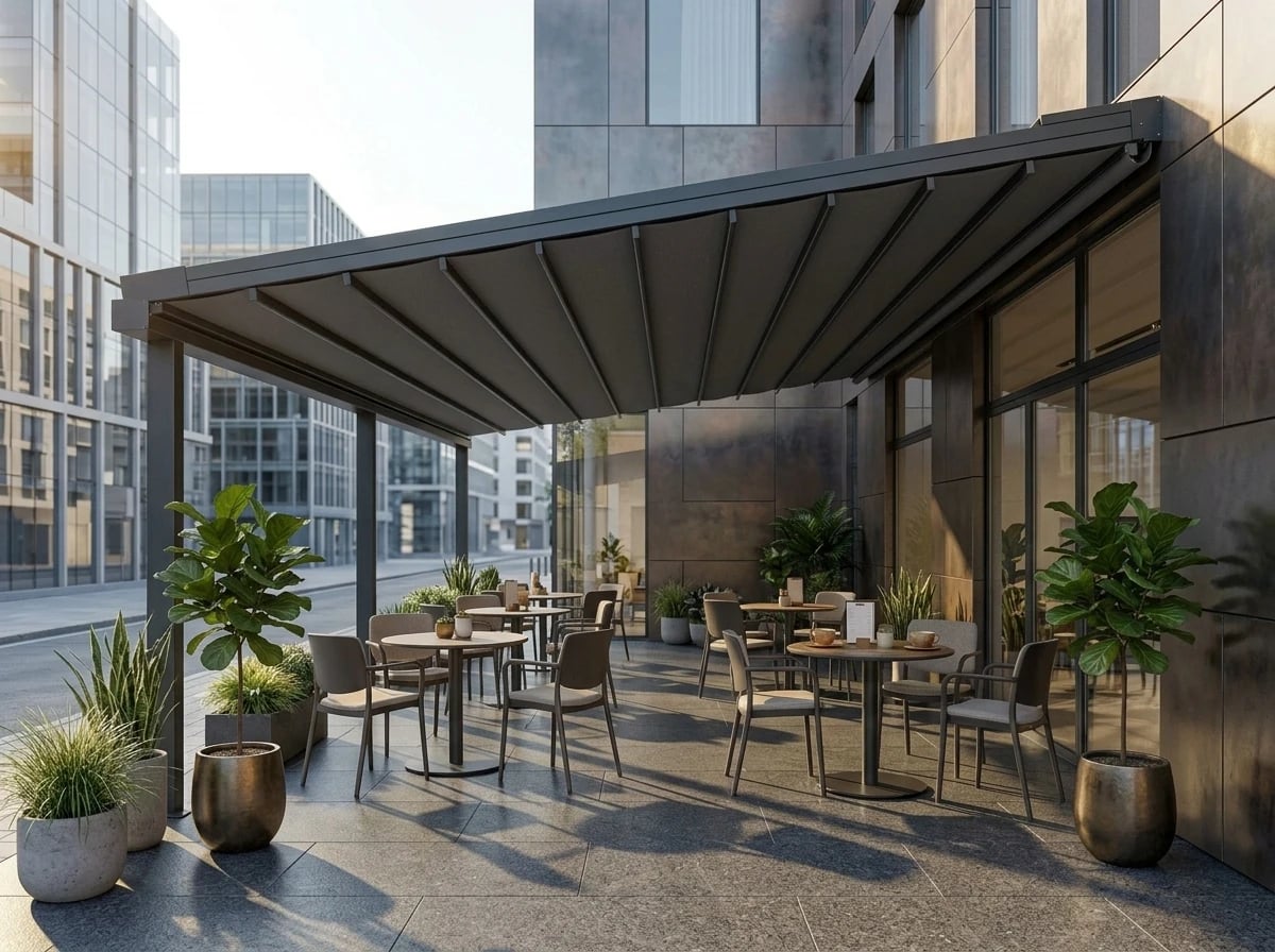 İzmir'de tamamlanmış otomatik pergola uygulaması